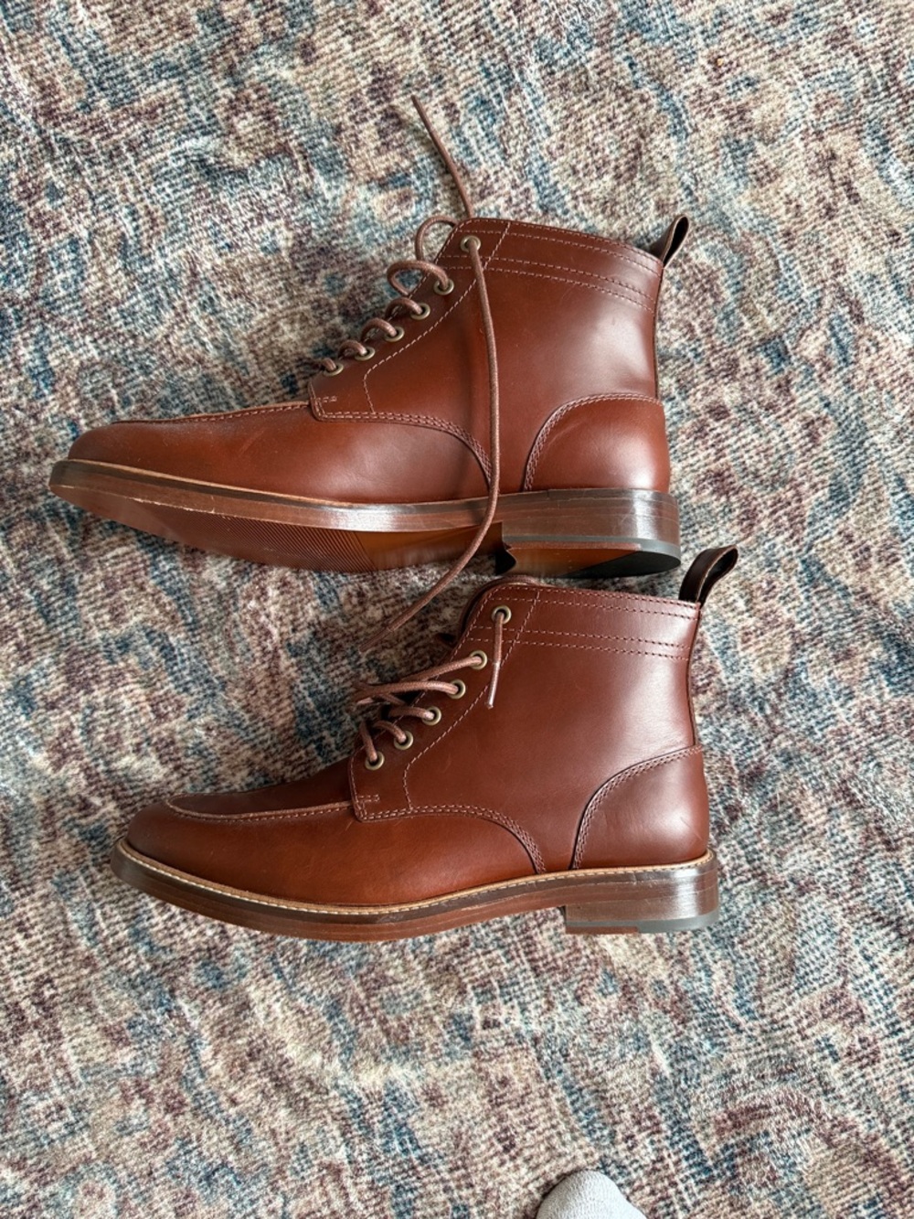 J. Crew Men's Chestnut Brown Leather Boots (NEW)